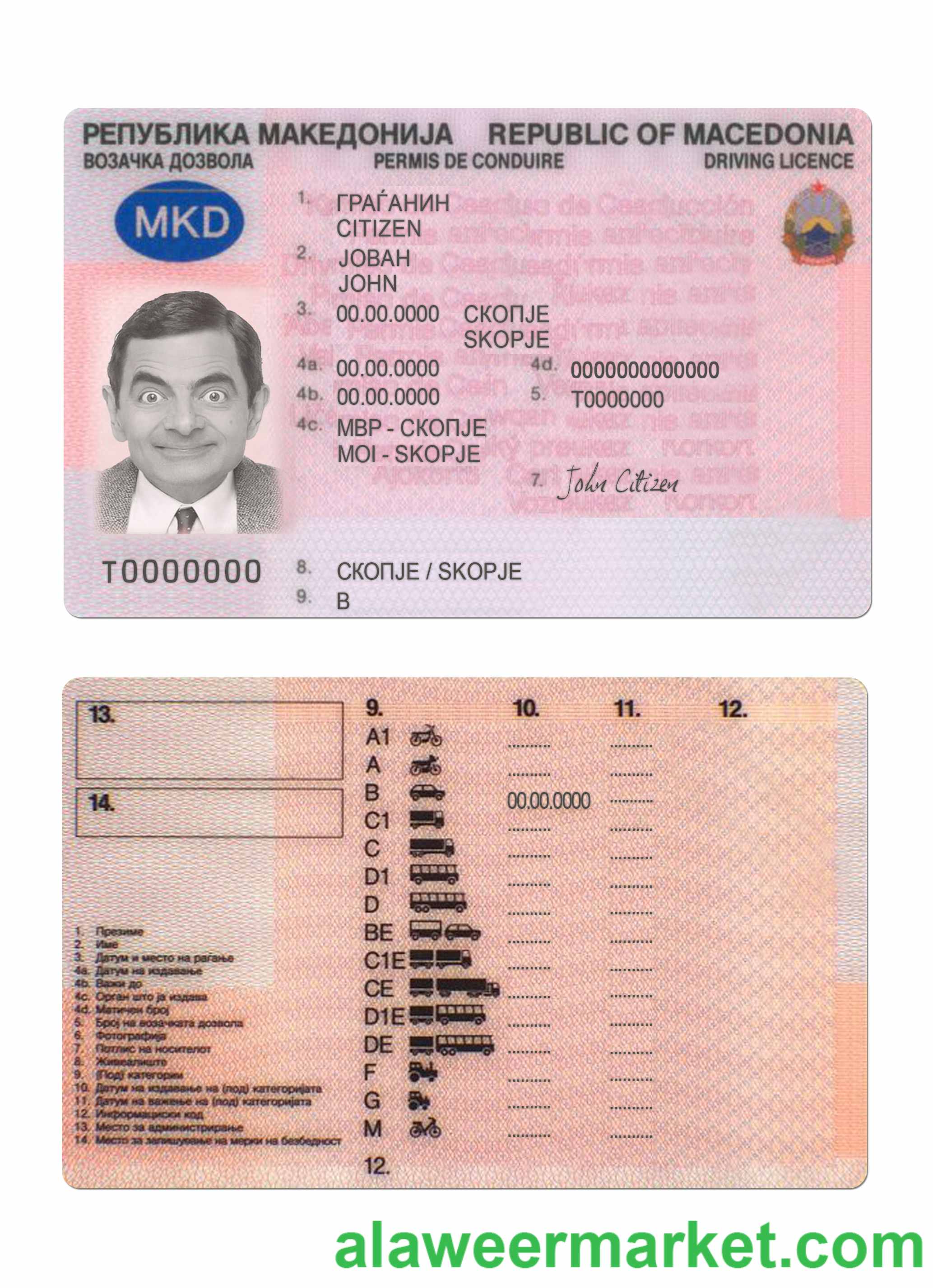 Macedonia driving license